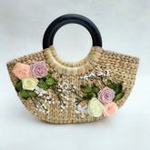 Water Hyacinth Bag With Wooden Handle 3